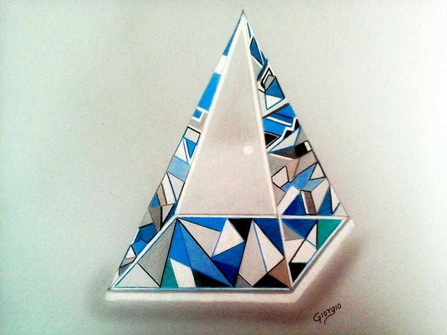 900x675 Glass Pyramid Drawing - 3d Pyramid Drawing