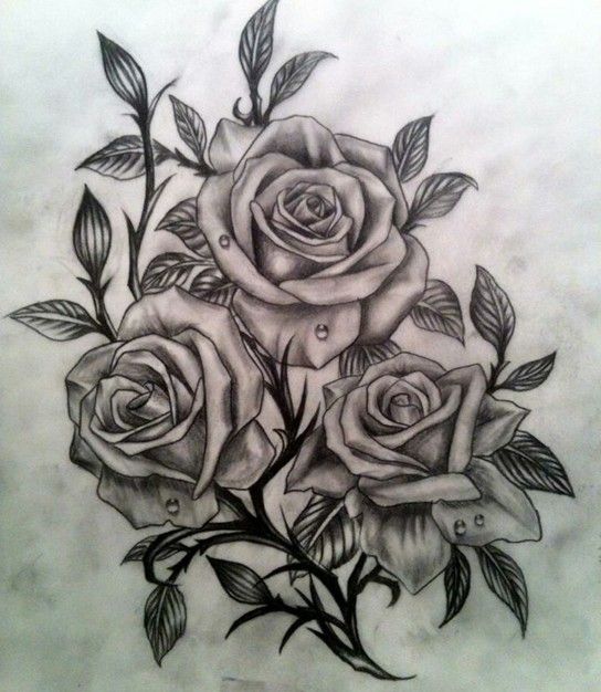 544x626 Best Rose Tattoos Designs - 3d Rose Drawing