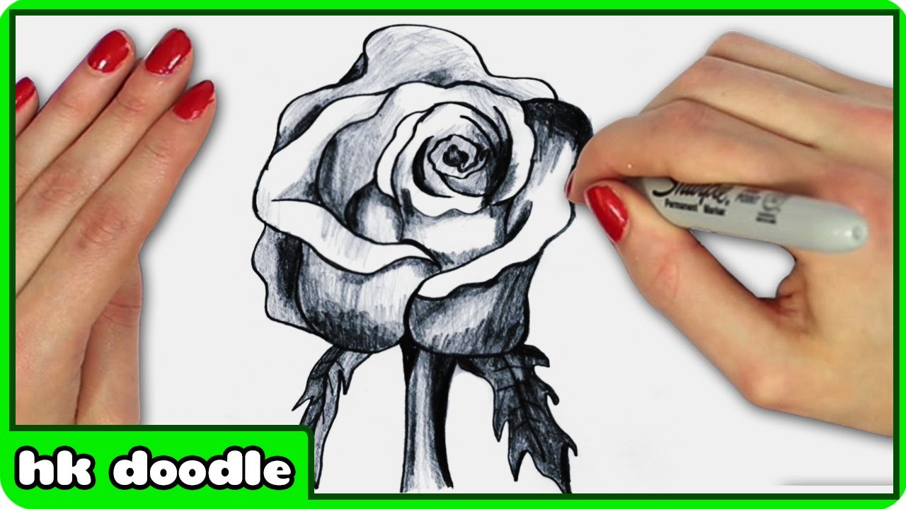 1280x720 How To Draw A Realistic Rose - 3d Rose Drawing