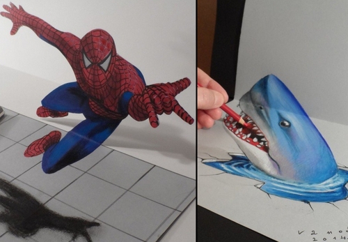 500x347 Design Stack A Blog About Art, Design And Architecture - 3d Shark Drawing