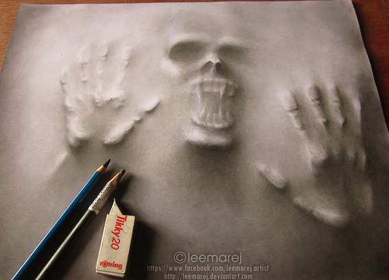 567x409 Skull Drawings - 3d Skull Drawing