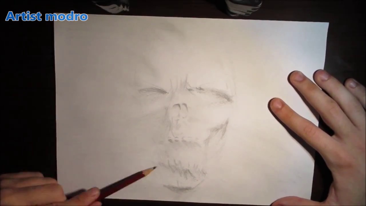 1280x720 Drawing A Skull - 3d Skull Drawing