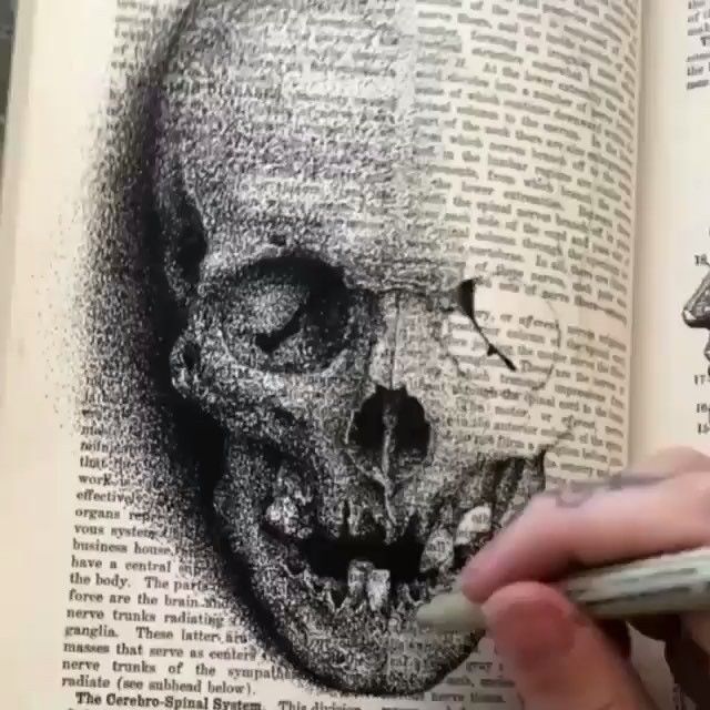 640x640 watch king create a skull, using pointillism this is - 3d Skull Drawing