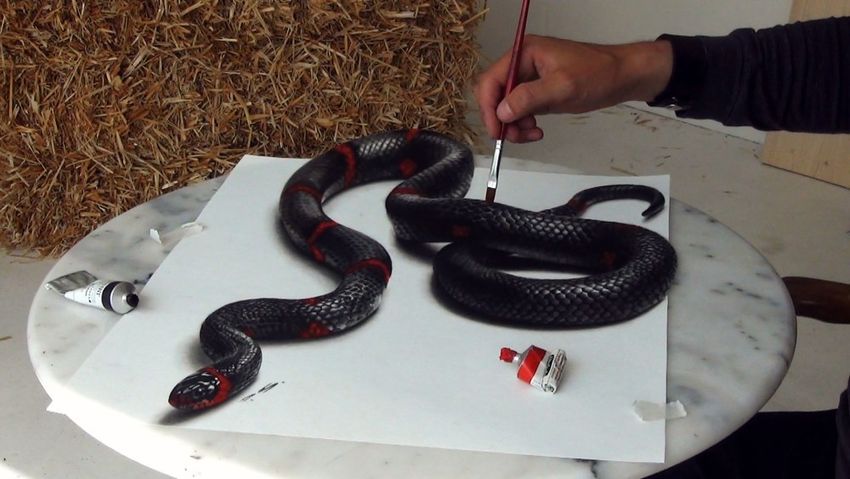 850x479 Snake In Amazing Drawings Sketch, Illustration - 3d Snake Drawing