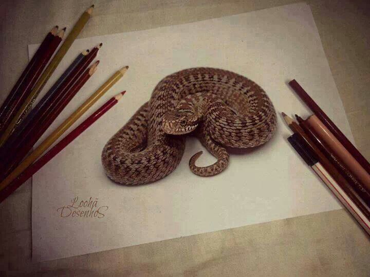 720x540 Snake Drawing Cool Art Snake Drawing - 3d Snake Drawing