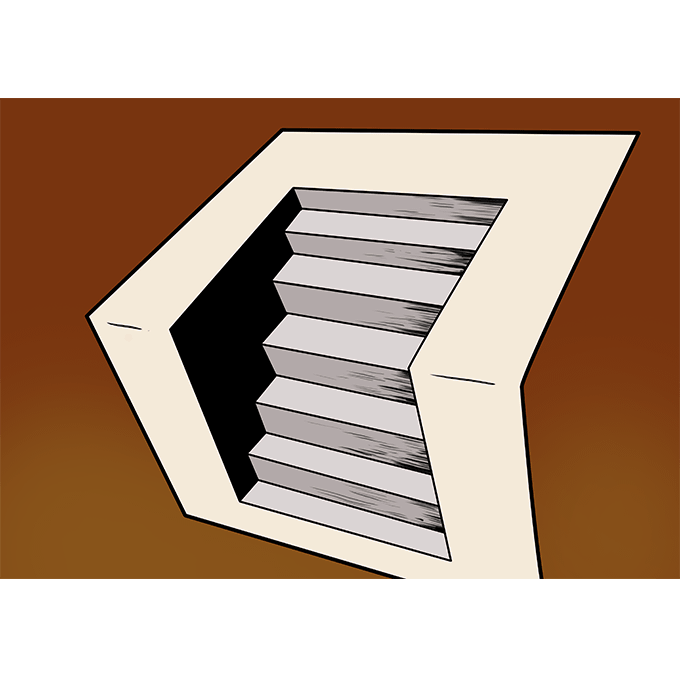 680x678 how to draw stairs - 3d Stairs Drawing
