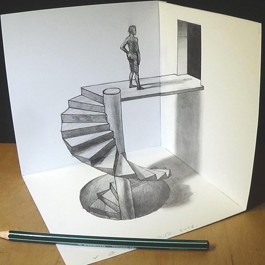 1077x1077 spiral stairs drawing - 3d Stairs Drawing