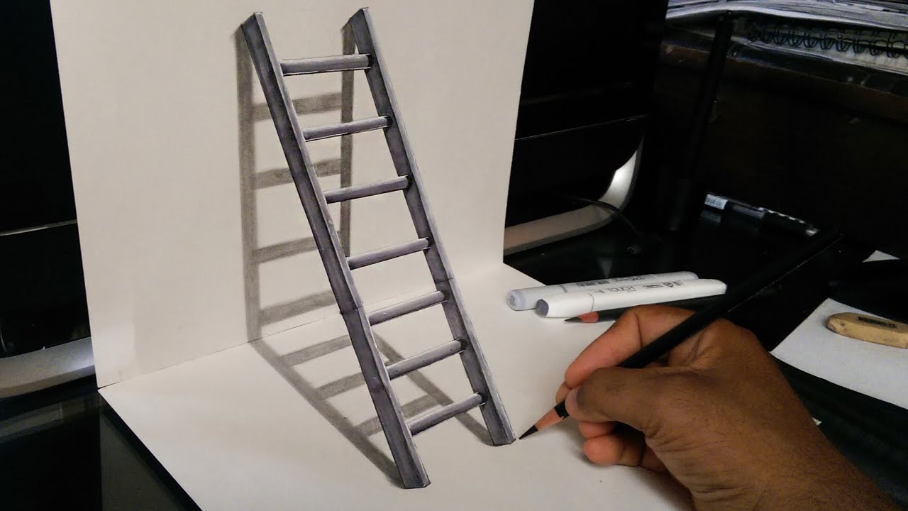 1280x720 very easy! how to draw a stairs - 3d Stairs Drawing