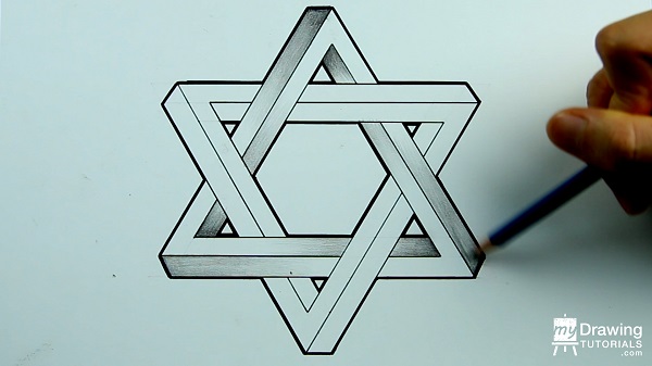 600x337 How To Draw An Impossible Star Of David My Drawing Tutorials - 3d Star Drawing