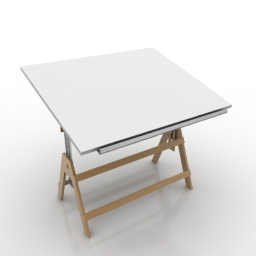 256x256 Drafting Table - 3d Table Drawing