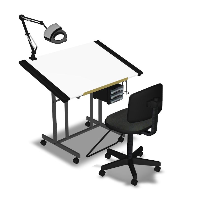 drawing table 3d model