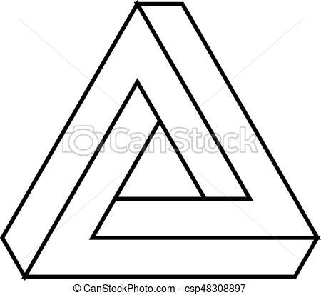 450x413 penrose triangle icon geometric object optical illusion black - 3d Triangle Drawing