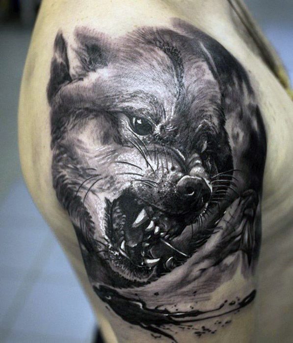 597x700 Sick Wolf Tattoo Designs For Men - 3d Wolf Drawings