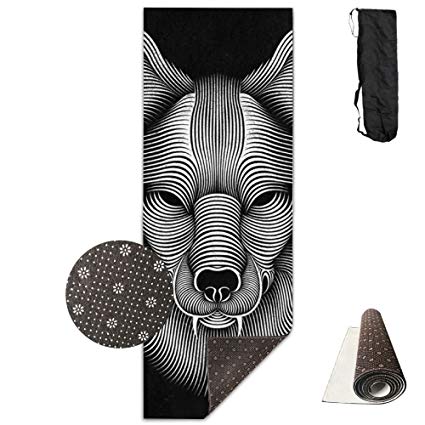 425x425 non slip yoga mat,line drawings wolf print - 3d Wolf Drawings