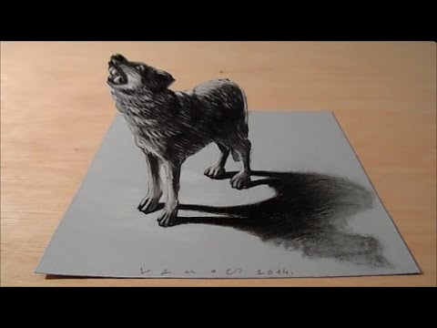 480x360 Art Drawing Wolf, How To Draw Wolf, Artistic Drawing - 3d Wolf Drawings