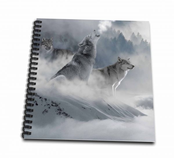 600x545 rose fantasy wolf wolves animal with clouds mini notepad souq - 3d Wolf Drawings