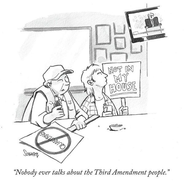 600x592 Nobody Ever Talks About The Third Amendment People Art Print - 3rd Amendment Drawing