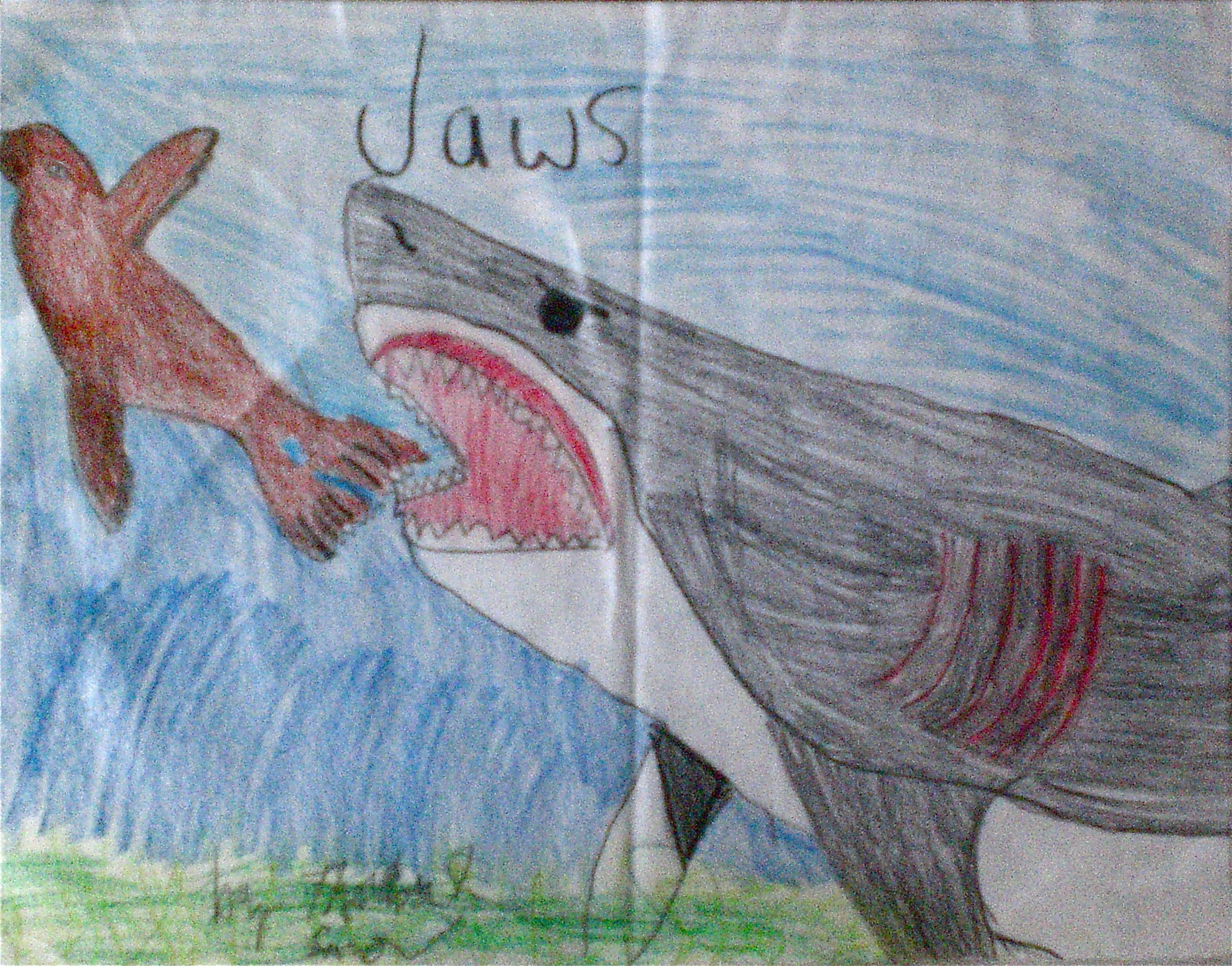 2343x1836 jaws teddy lewis artwork - 3rd Grade Drawing