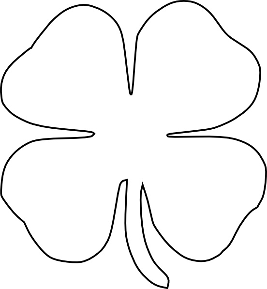 552x597 Four Leaf Clover Vector Clip Art Free Vector In Open Office - 4 Leaf Clover Drawing
