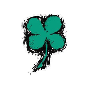 310x310 Four Leaf Clover Drawing Saint Patrick's Day Decals, Decal Sticker - 4 Leaf Clover Drawing