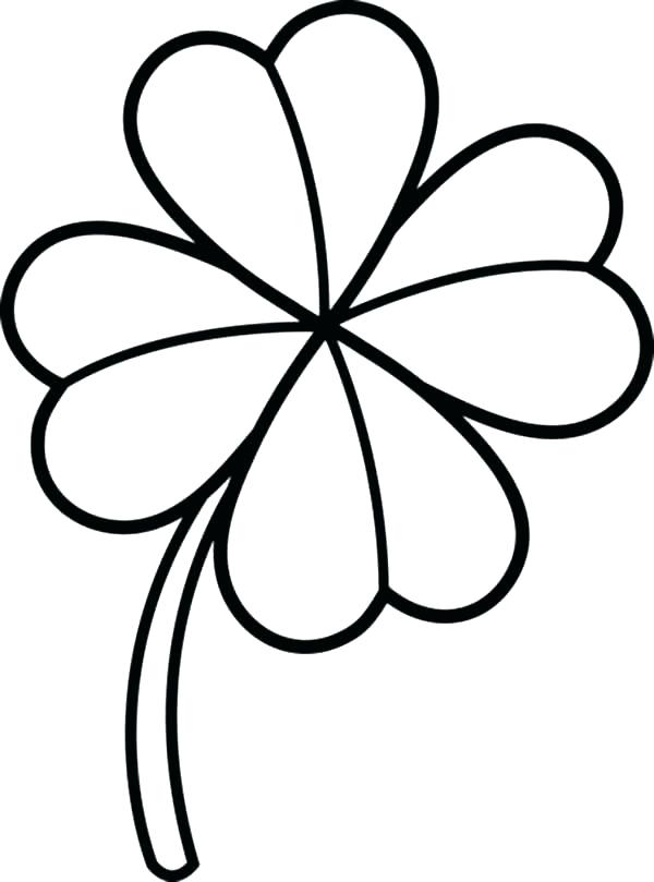 600x809 Shamrock Drawing Clover Patch For Free Download - 4 Leaf Clover Drawing
