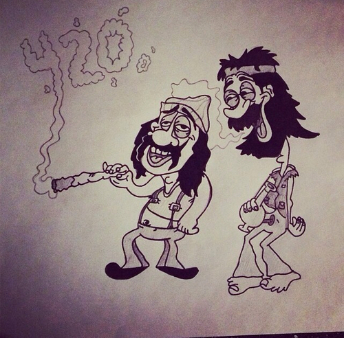 500x492 Cheech And Chong Discovered - 420 Drawings