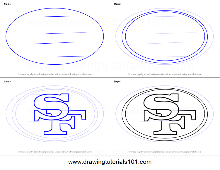 751x581 How To Draw San Francisco Logo Printable Step - 49ers Logo Drawing