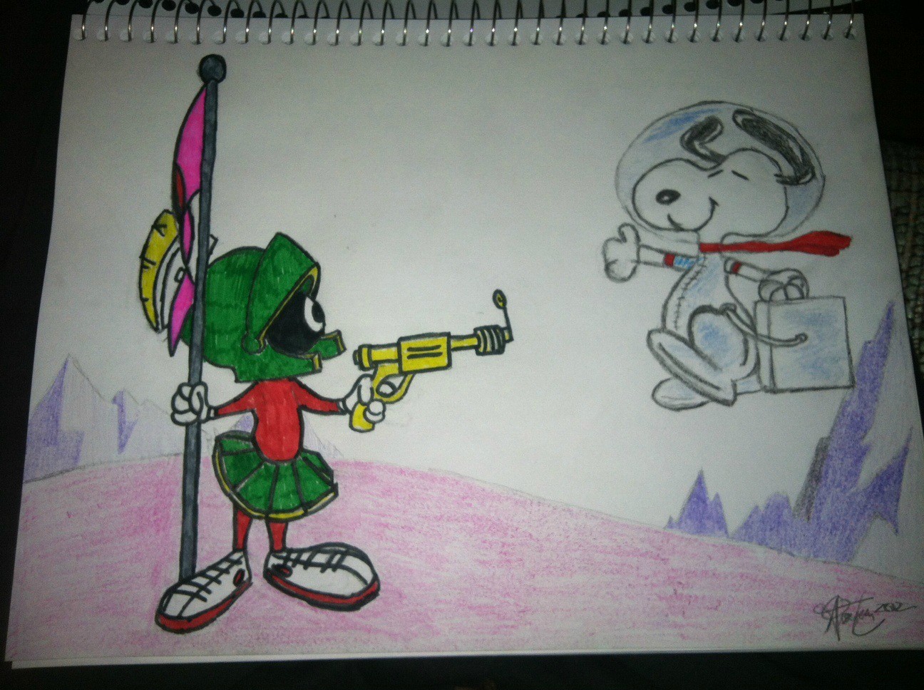 1296x968 my grade student asked me to draw marvin the martian - 4th Grade Drawings