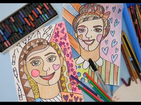 480x360 romero britto inspired self portraits for fourth grade - 4th Grade Drawings