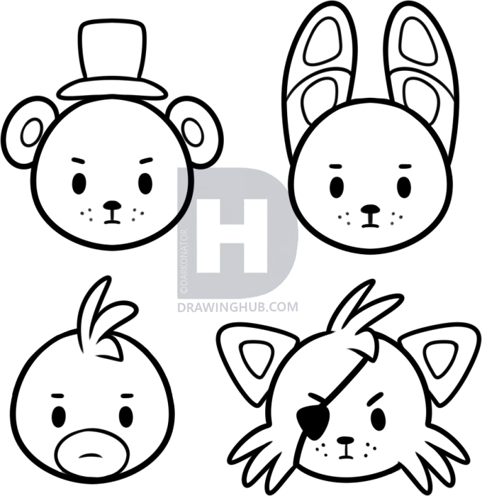 700x720 how to draw five nights at freddys, step - 5 Nights At Freddys Drawings
