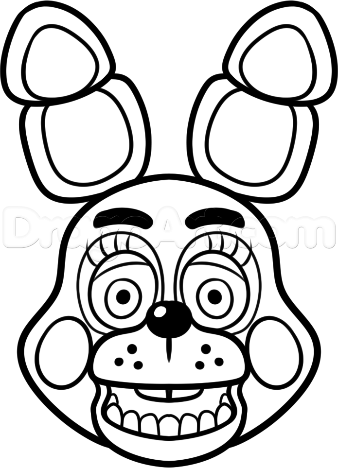 695x963 how to draw toy bonnie from five nights - 5 Nights At Freddys Drawings