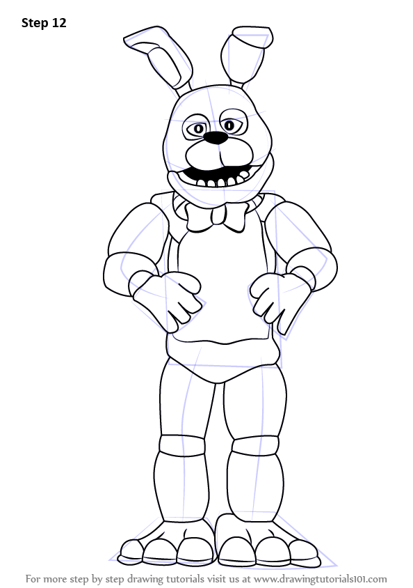 594x844 learn how to draw bonnie - 5 Nights At Freddys Drawings