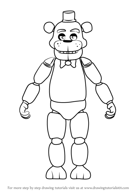 566x800 learn how to draw freddy fazbear from five nights - 5 Nights At Freddys Drawings