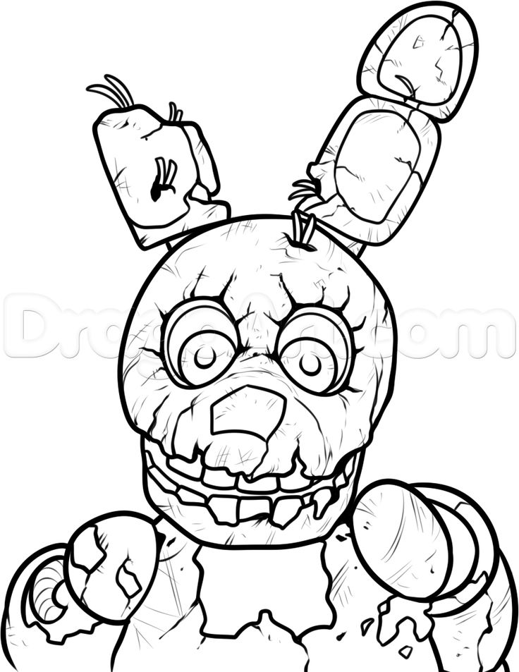 736x953 how to draw springtrap from five nights - 5 Nights At Freddys Drawings