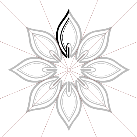 450x450 create a floral ornament with mirrorme and illustrator - 5 Petal Flower Drawing
