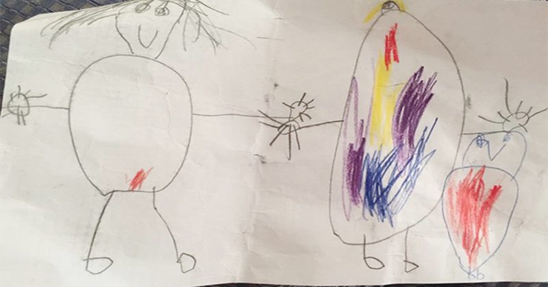 800x419 A Drawing Of A Mom On Her Period Drawn - 5 Year Old Drawing