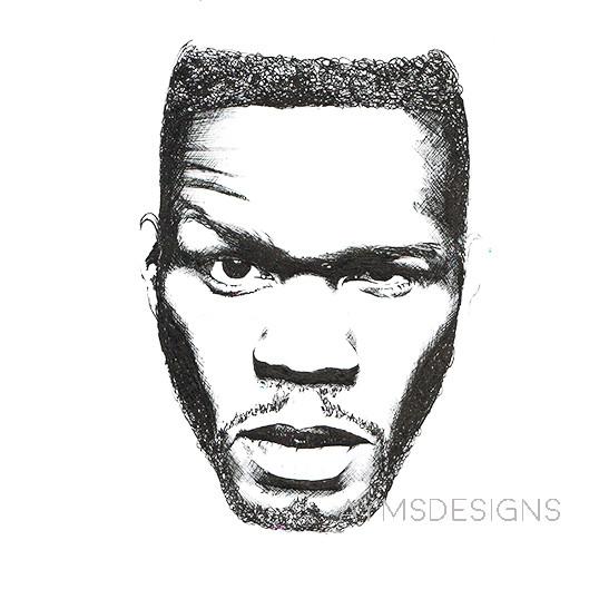 538x538 cent biro drawing aymi duignan - 50 Cent Drawing
