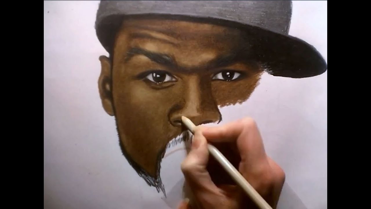 1280x720 Colored Pencil Drawing Cent - 50 Cent Drawing