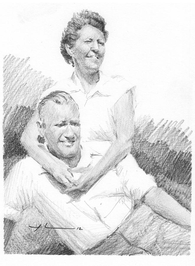 660x900 Beach Couple Drawing - 50s Drawings