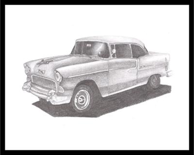 400x320 chevy belair - 55 Chevy Drawing