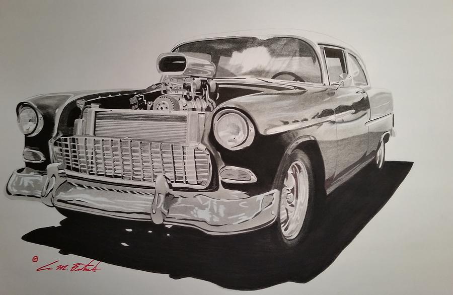 900x586 chevy drawing - 55 Chevy Drawing