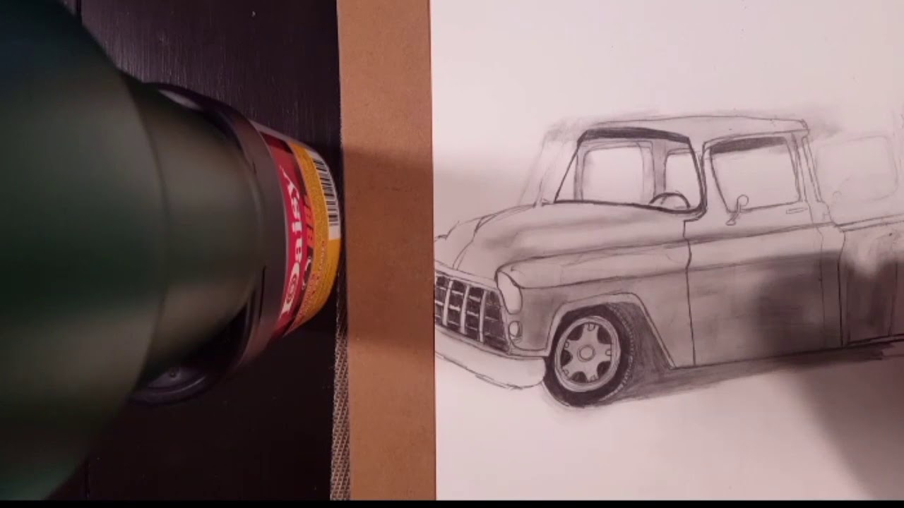 1280x720 drawing of chevy truck - 55 Chevy Drawing