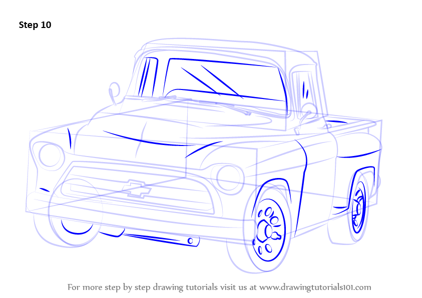 843x596 learn how to draw a chevy truck - 55 Chevy Drawing