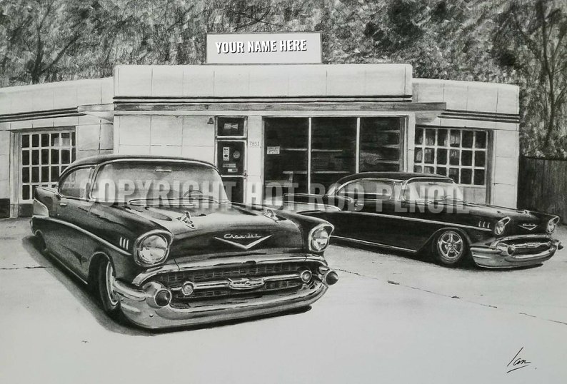 57 Chevy Drawing at PaintingValley.com | Explore collection of 57 Chevy ...