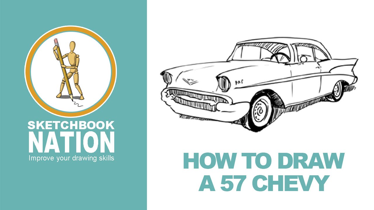 1280x720 How To Draw A Chevy - 57 Chevy Drawing