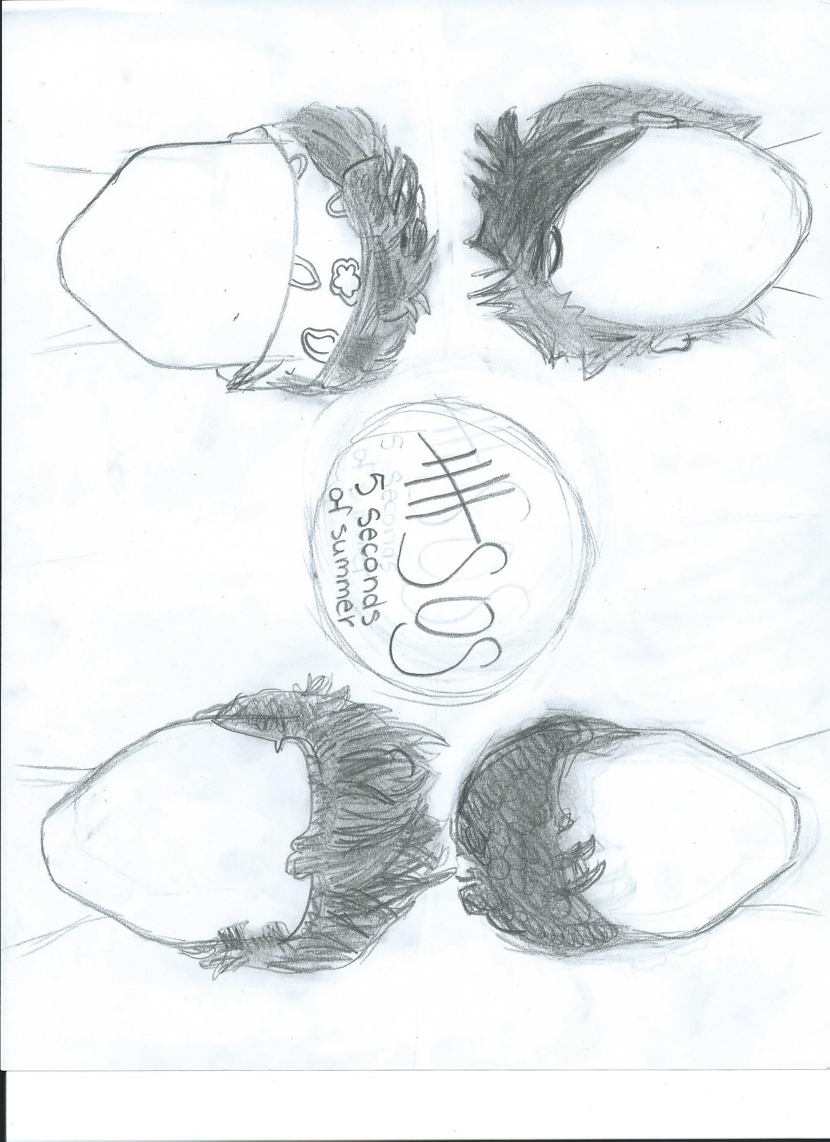 1700x2338 drawing of the members of copied onto a full piece - 5sos Drawings