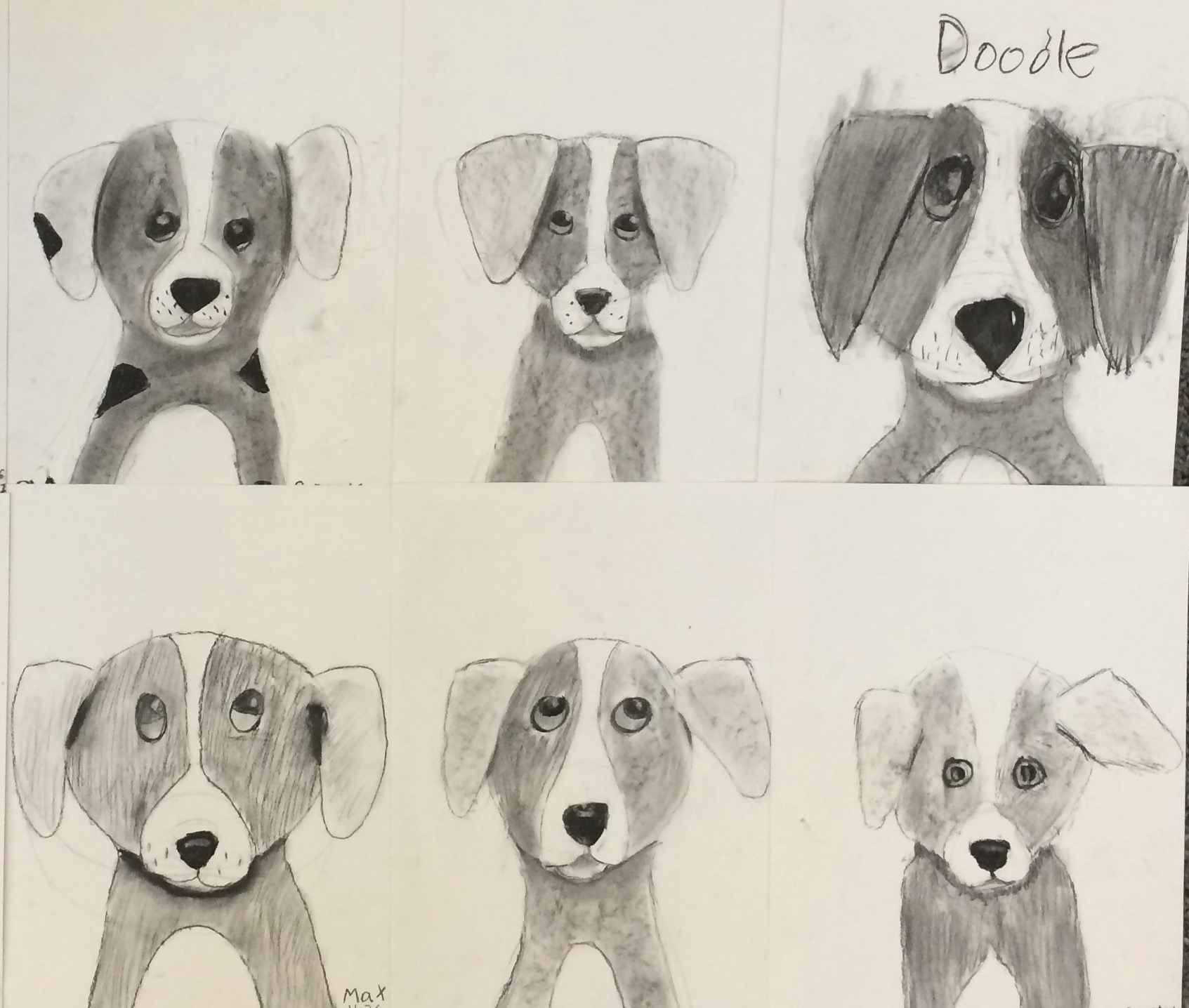 1693x1436 Charcoal Drawing Grade Puppies - 5th Grade Drawings