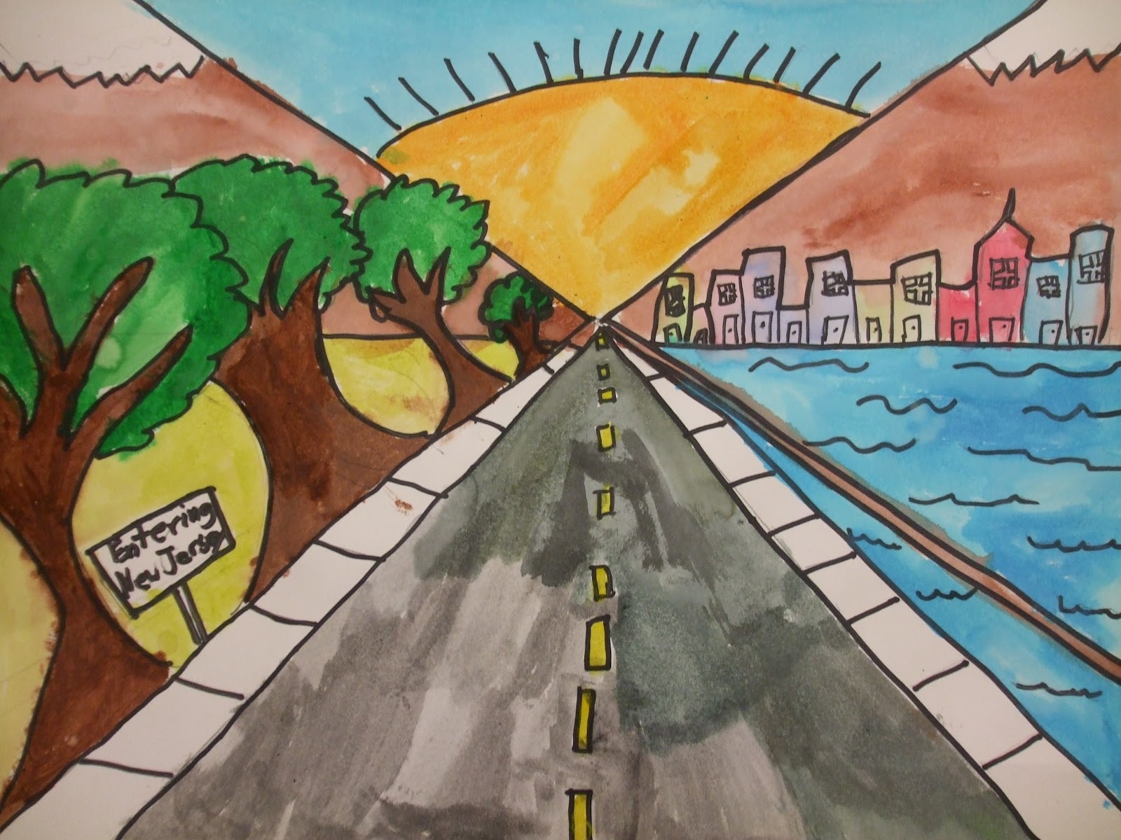 1600x1200 Rainbow Skies Dragonflies Point Perspective - 5th Grade Drawings