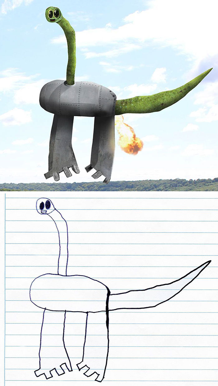 700x1239 dad turns his year old son's drawings into reality - 6 Drawing