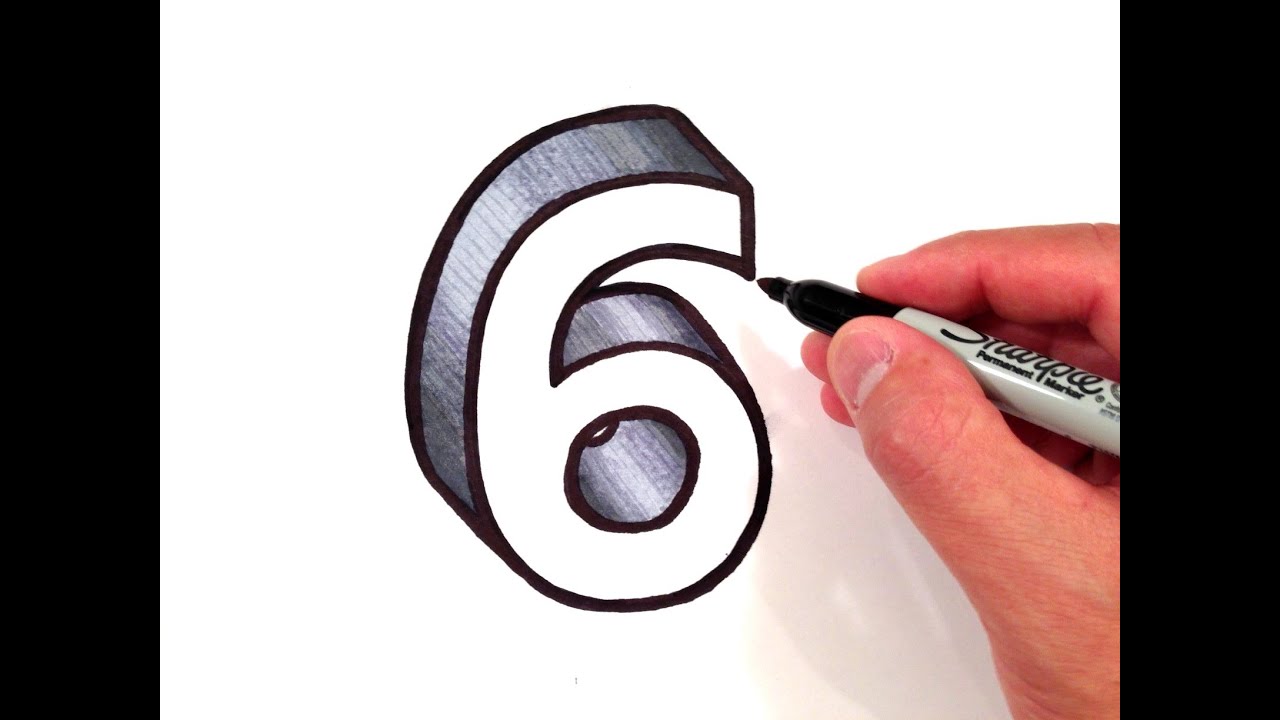 1280x720 How To Draw The Number - 6 Drawing